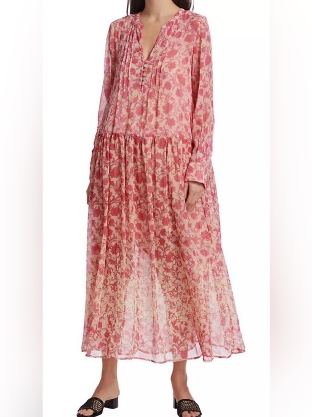 Free People See It Through Floral Maxi Dress . Size L. MSRP $168 NWT